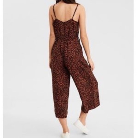American Eagle Outfitters Leopard Animal Print Cropped Jumpsuit XS - Picture 3 of 15